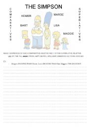 English worksheet: The Simpson... Comparative and Superlative