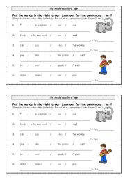 English Worksheet: English word order