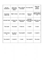 English worksheet: Memory Game