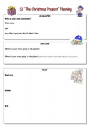 English worksheet: Christmas Imaginative Writing Planning Sheet