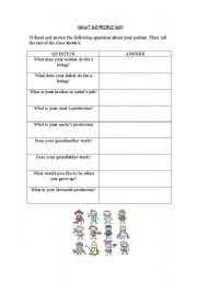 English worksheet: What do people do?