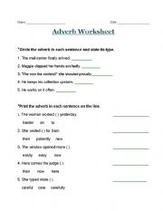 English worksheet: Adverbs-Worksheet