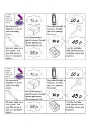 English Worksheet: School equipment, colours and big numbers.