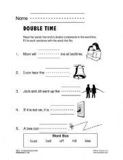 English Worksheet: double time