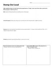 English worksheet: Stomp Out Loud Accompaniment Worksheet