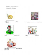 English Worksheet: worksheet for practice present continuous.