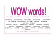 English Worksheet: wow words