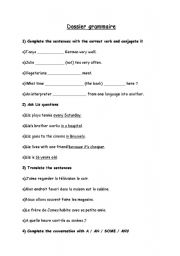 English Worksheet: Grammar 1st year elementary