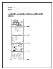 English Worksheet: -ed family