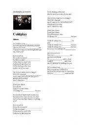 English Worksheet: Coldplay: Shiver 