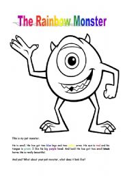 English Worksheet: My pet monster