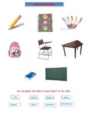 English worksheet: schcool supplies