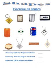 English worksheet: shapes excercise