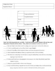 English Worksheet: Independent and Dependent Clauses - Family Comparison