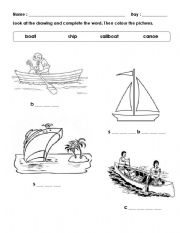 English Worksheet: water transport