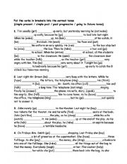 Verb tenses worksheet