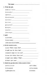 English Worksheet: Exercise for beginners