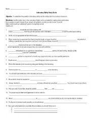 English worksheet: Safety Rules Review Sheet
