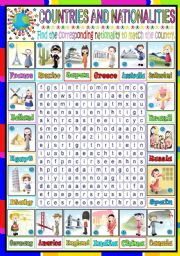 NATIONALITIES- WORDSEARCH (KEY INCLUDED)