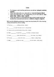 English Worksheet: past tense