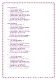 English Worksheet: Correct the mistakes