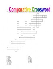 English Worksheet: Comparative crossword