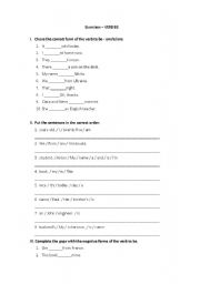 English Worksheet: Verb be 