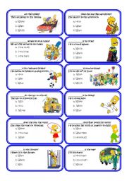Wh_questions_multiple_choice_cards with the Simpsons set1