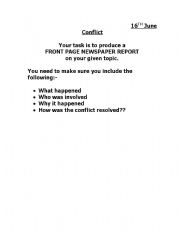 English worksheet: conflict