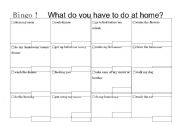 English worksheet: What do you have to do at home?