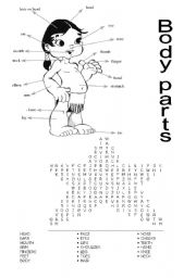 Body parts - Word Search