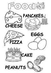 color the food and say which you like and dont like