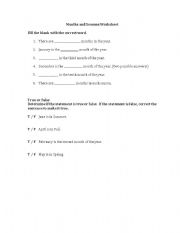 English Worksheet: Months and Seasons Practice