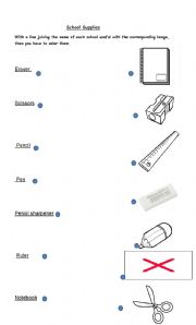 School supplies/ los útiles escolare…: English ESL worksheets pdf