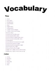 English Worksheet: vocabulary