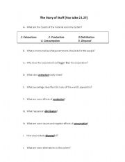 English Worksheet: The Story of Stuff