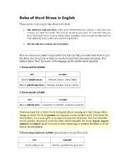 English Worksheet: Rules of word Stress in English