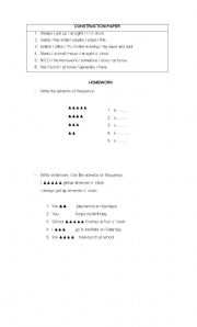 English worksheet: Adverbs of frequency
