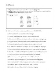 English worksheet: Verb Phrases