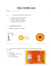 English worksheet: Heat Transfer Quiz