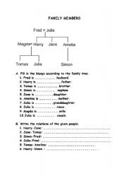 English Worksheet: Family