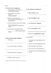 English Worksheet: past simple 