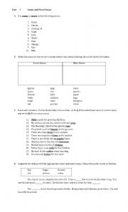 English Worksheet: count and mass nouns