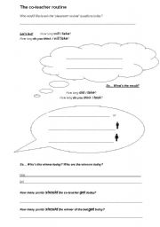 English Worksheet: The co-teacher routine