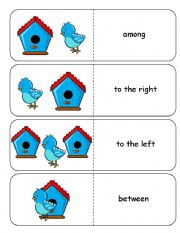 Where is the Blue Bird Preposition Dominoes and Memory Cards Part 1 of 3