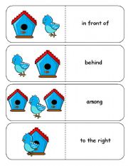 Where is the Blue Bird Preposition Dominoes and Memory Cards Part 2 of 3