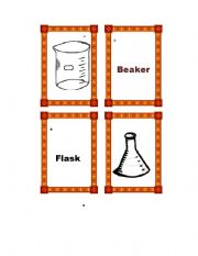 English Worksheet: Lab Equipment Memory Game