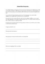 English Worksheet: Silent movie project