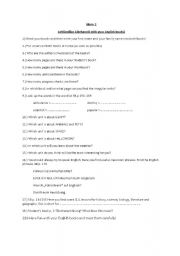 English worksheet: getting to know more 2