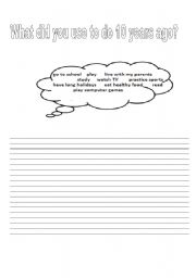 English worksheet: Used to writing activity